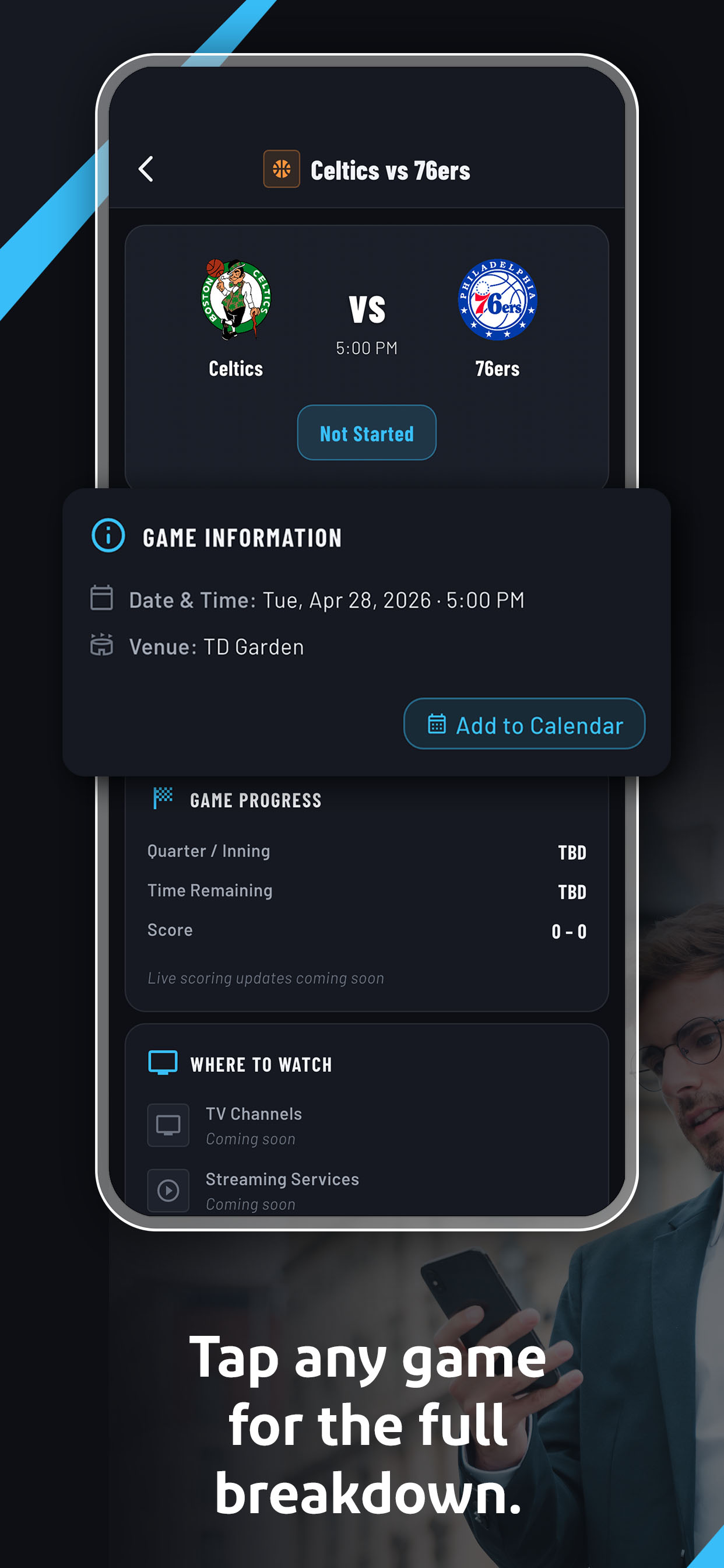 Game Details screen